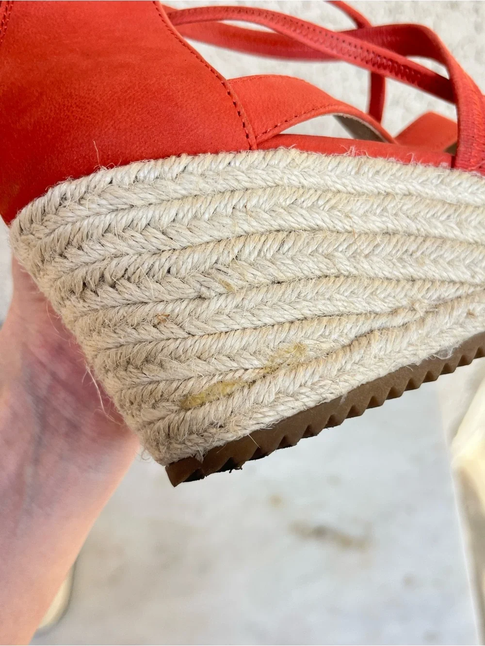 Eileen Fisher Orange sandal wedges espadrilles 8.5